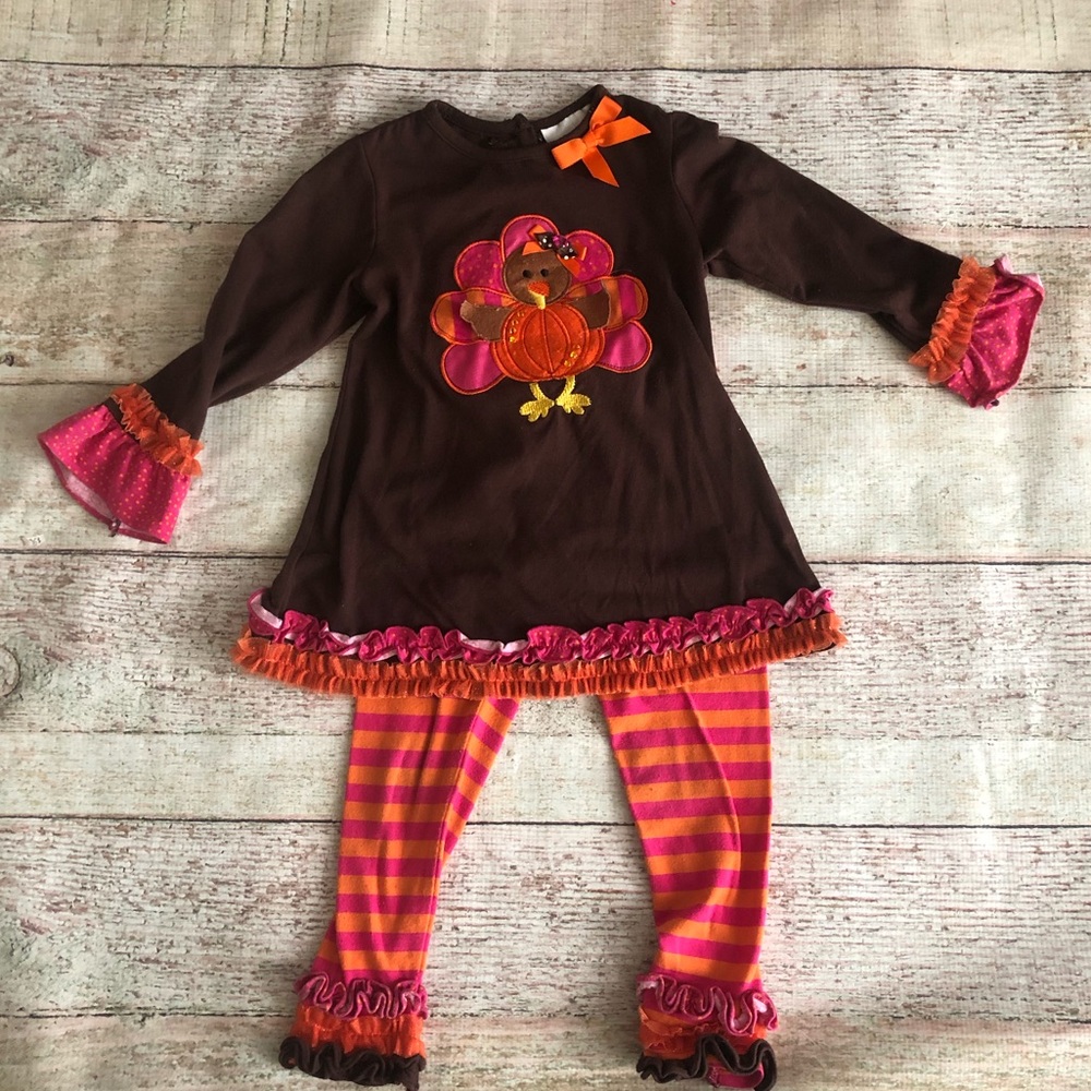 Rare Editions Thanksgiving Turkey outfit 4t 🦃